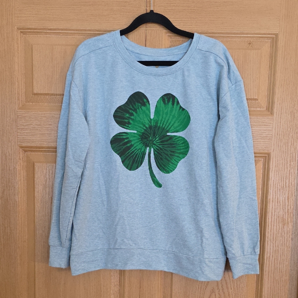 St Patty's Shamrock Sweatshirt Sz S